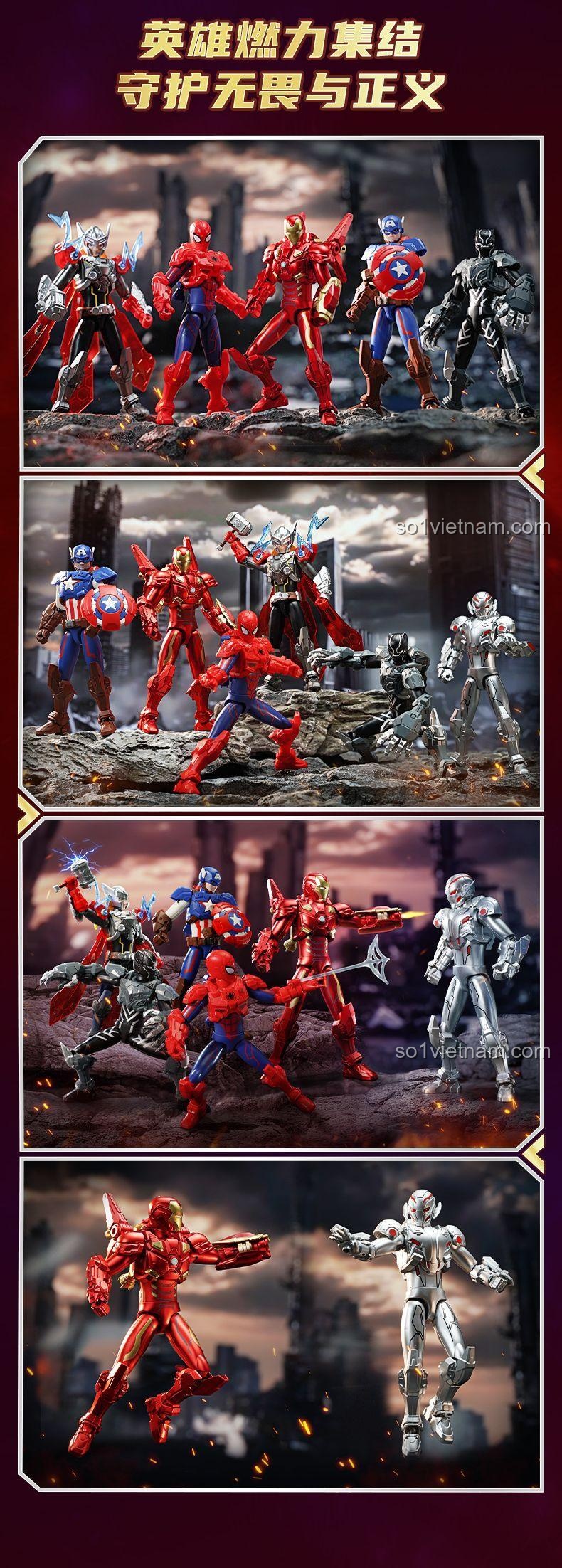 Chất liệu kim loại sơn cao cấp của các mô hình Marvel trong Bộ Lắp Ghép Keeppley 73070-73075