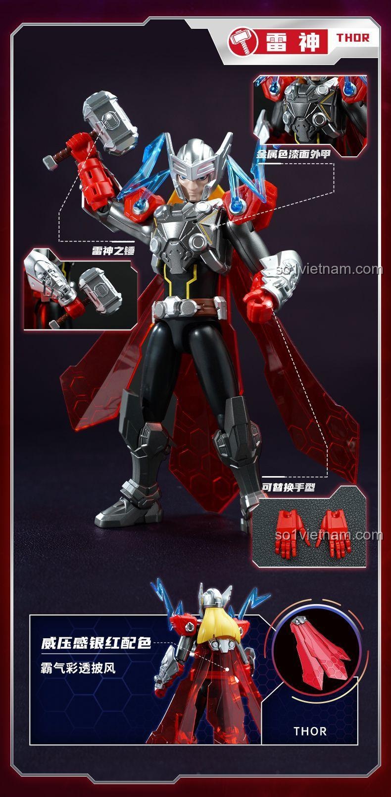 Chi tiết mai chèo phía sau của mô hình Captain America Marvel Super Mech Keeppley 73072