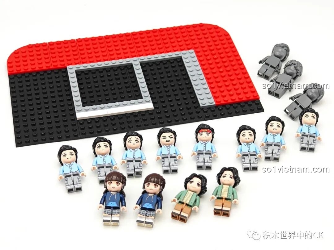 Dàn 15 minifigures đi kèm bộ Máy hát đĩa than Keeppley.