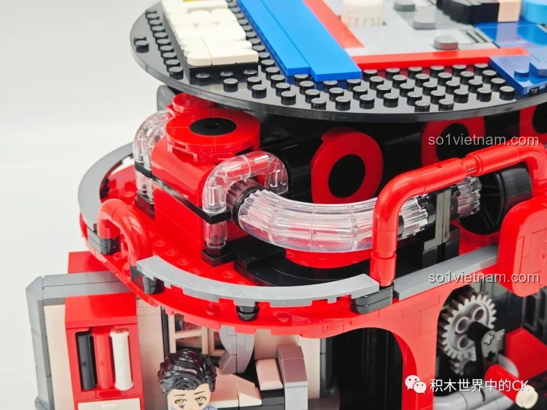 Thành phẩm Máy hát đĩa than Keeppley và loa nhìn từ trên cao.