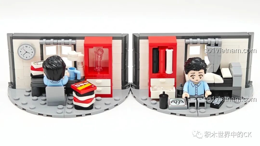 Thành phẩm Máy hát đĩa than Keeppley với các minifigures.