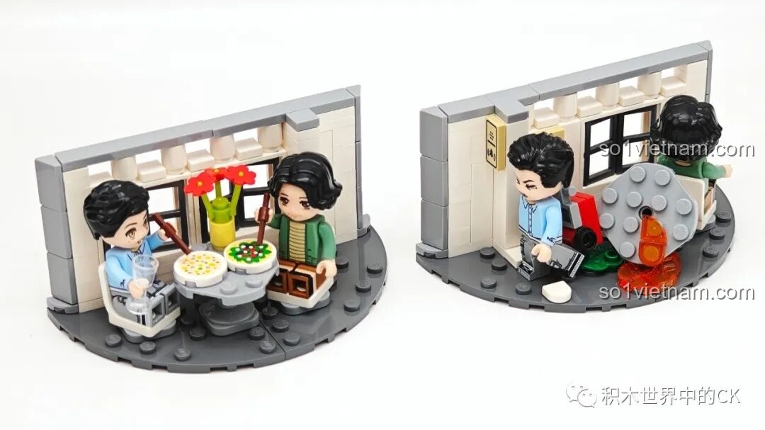 Thành phẩm Máy hát đĩa than Keeppley kết hợp với các tiểu cảnh.