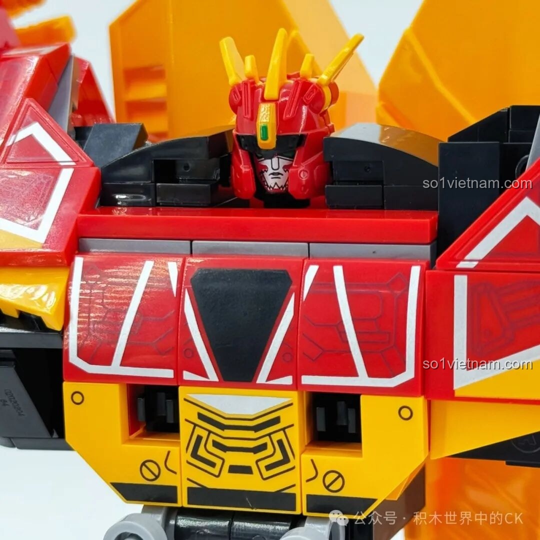 Toàn cảnh 5 chú khủng long Keeppley Thú Điện Chiến Đội và robot hợp thể, thể hiện sự đa dạng.