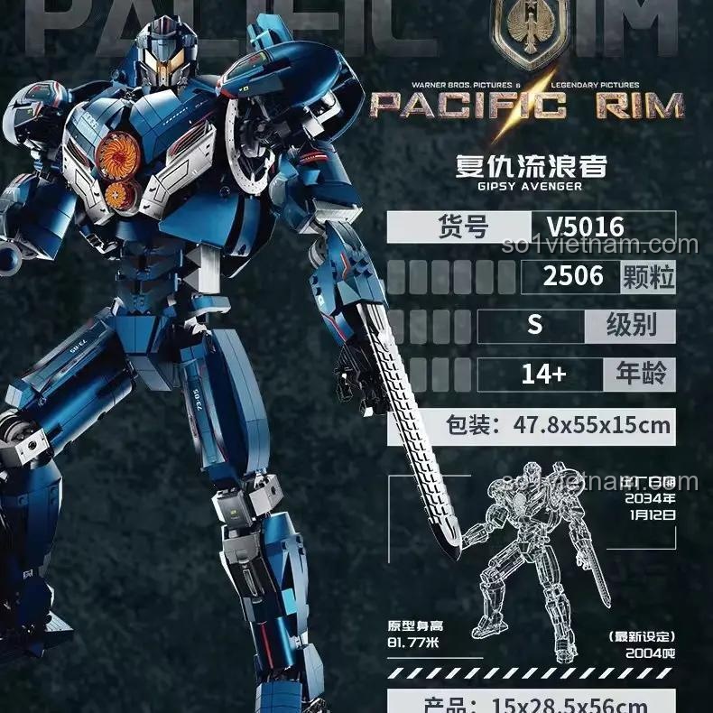 Mô hình Gipsy Avenger S-Class Keeppley V5016, đồ chơi mô hình Robot Gipsy Avenger với 2506 mảnh ghép, kích thước lớn, phù hợp con trai 14 tuổi