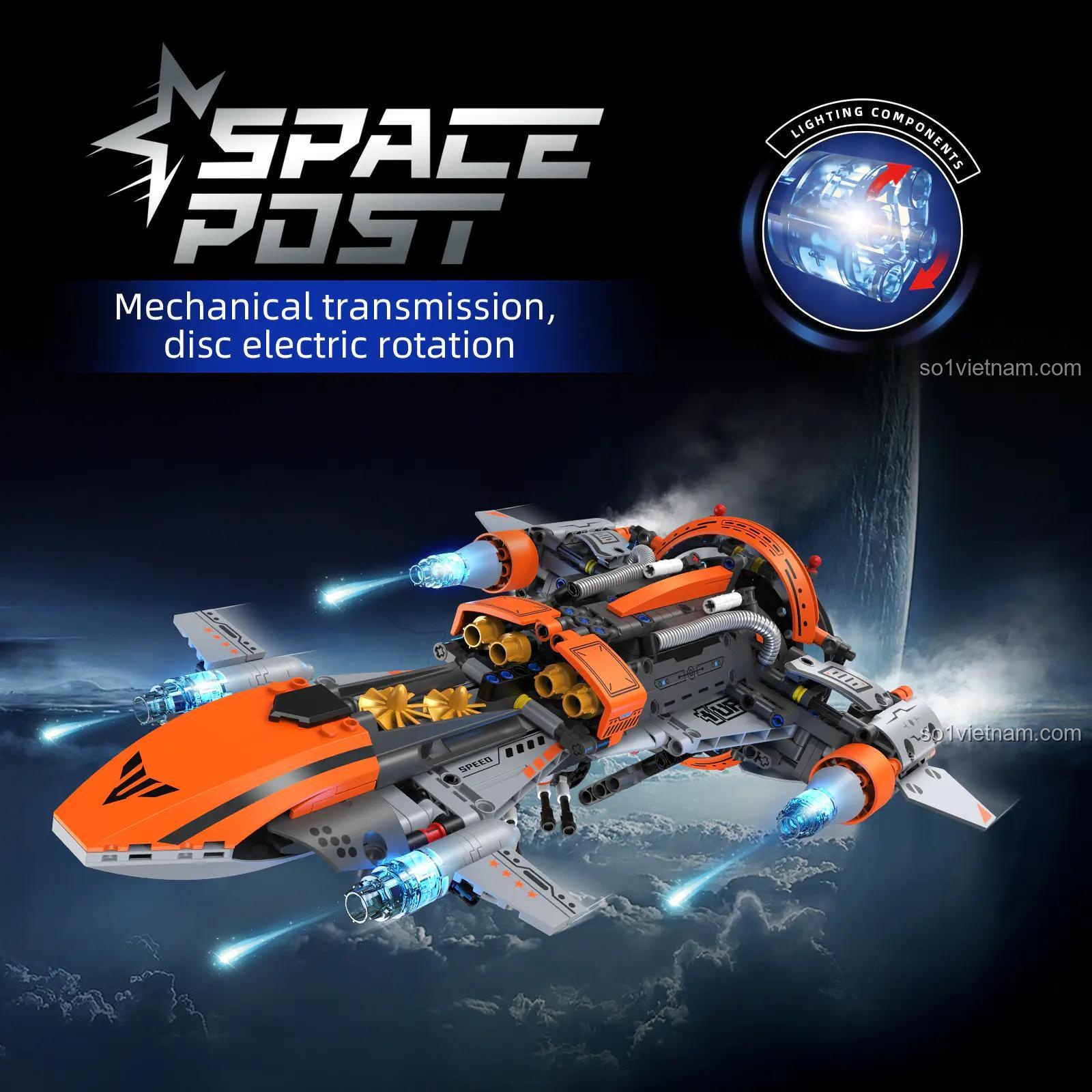 Mô hình Phi thuyền không gian Space Post K96156 với hệ thống đèn LED và truyền động cơ học. Đồ chơi lắp ráp KeeYee World giá tốt, chất lượng cao.