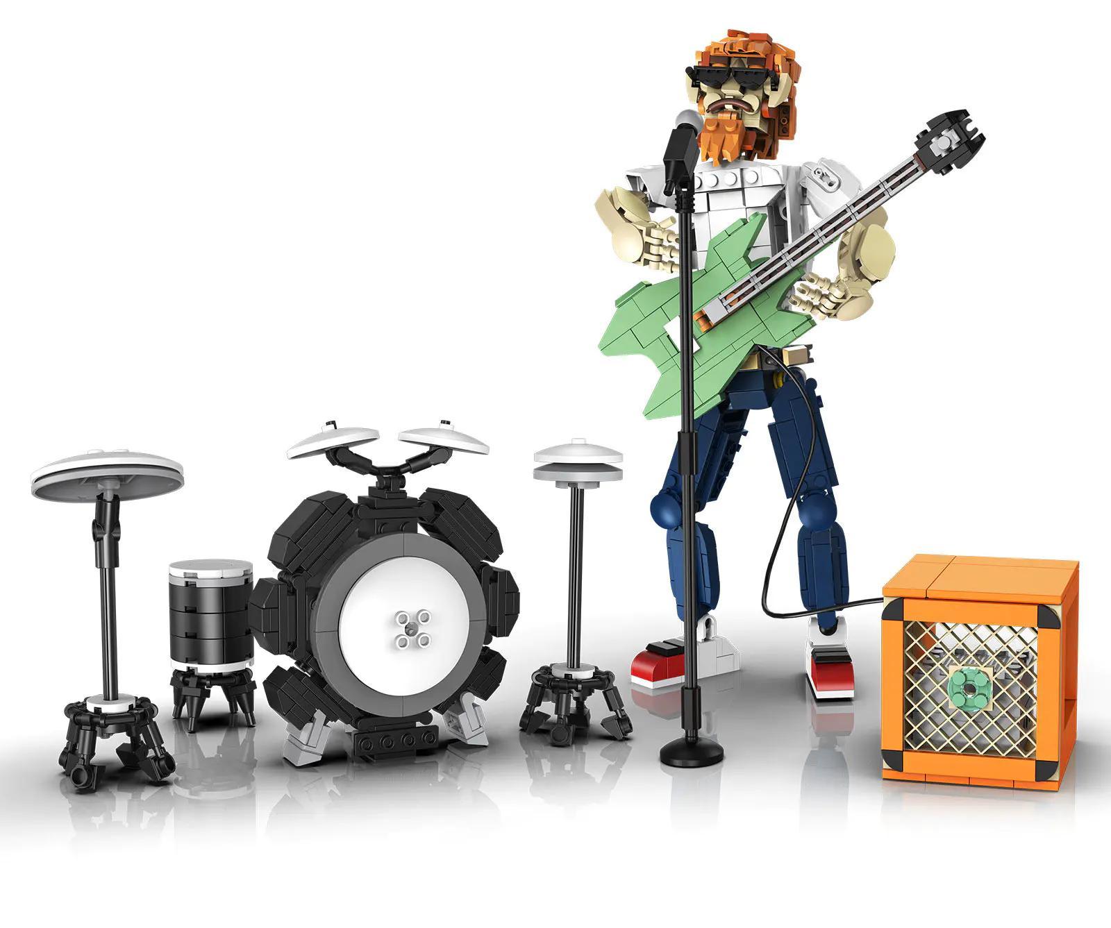 bộ đồ chơi Ban nhạc guitar KeeYee World K96162, mô hình nhạc công rock với guitar và trống, phù hợp bé trai 6 tuổi, giá tốt