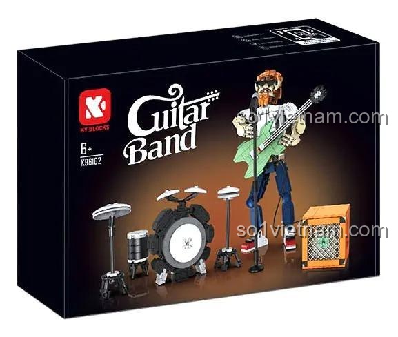Hộp sản phẩm bộ lắp ghép KeeYee World K96162 Ban nhạc guitar, đồ chơi lắp ghép cho bé trai 6 tuổi, giá rẻ