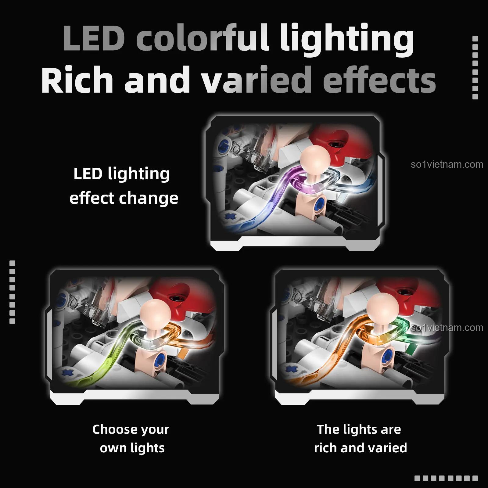 Bộ đồ chơi Robot Cưa Máy Đa Năng KeeYee World K96169 với đèn LED đổi màu, đồ chơi lắp ráp sáng tạo cho bé trai.