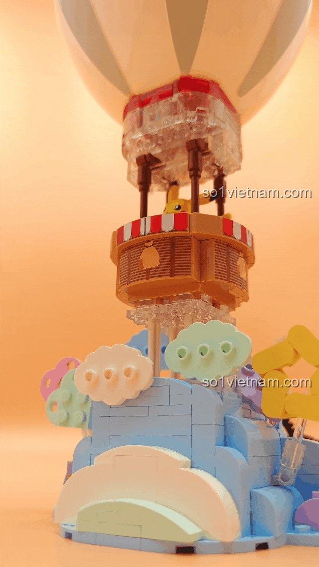 Cận cảnh phần đế bộ Khinh Khí Cầu K20234 Keeppley với các chi tiết trang trí