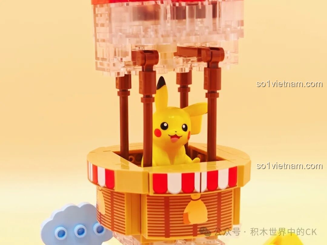 Chi tiết đám mây và trang trí trên đế bộ Khinh Khí Cầu K20234 Keeppley