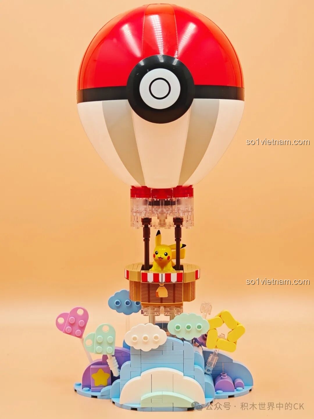 Hình ảnh tổng thể bộ Khinh Khí Cầu Poké Ball K20234 của Keeppley