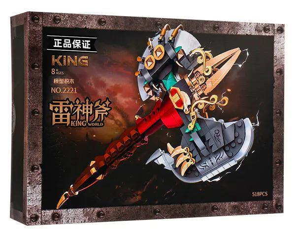 Bộ lắp ghép Rìu Thần Sấm KING WORLD NO.2221 518 Mảnh, đồ chơi xếp hình vũ khí thần thoại cho bé trai 8 tuổi, giá tốt