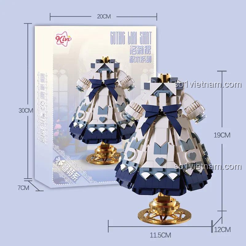 Hộp đựng Mô hình Váy Gothic Lolita Lắp Ghép Kivi 288072, Váy Lolita Lắp Ghép, Trang phục Lolita, đồ chơi trang trí cho bé gái 6 tuổi, Kích thước hộp 20x30x7cm