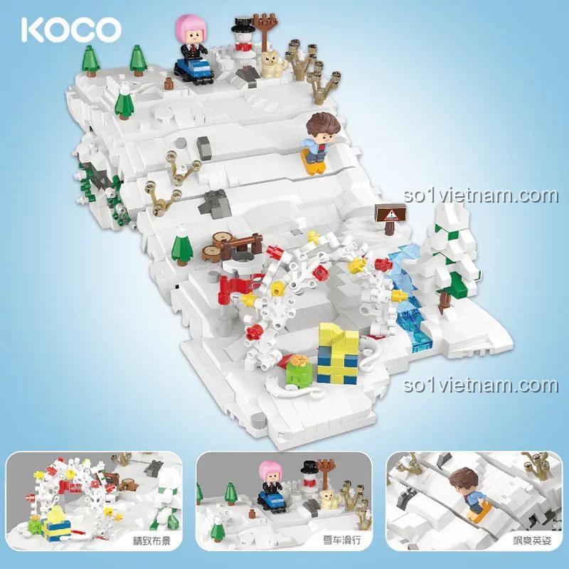 Bộ lắp ghép KOCO 04040 Cảnh trượt tuyết thể thao mạo hiểm với các minifigure đang trượt tuyết