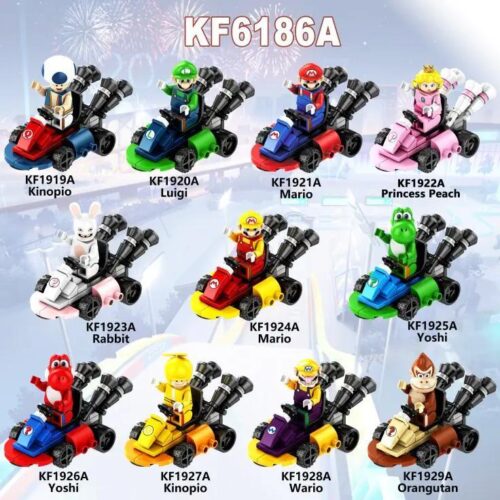 Bộ đồ chơi lắp ghép Kopf KF1921A Xe Kart Mario, mô hình xe đua Super Mario cho bé trai 6 tuổi, giá tốt, tốc độ vui nhộn.