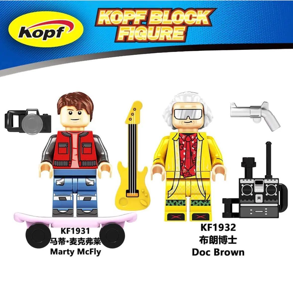 Bộ đồ chơi Marty McFly, đồ chơi mô hình Doc Brown, Kopf KF1931 Minifigure Back to the Future, mô hình sưu tầm cho bé trai 6 tuổi, giá tốt