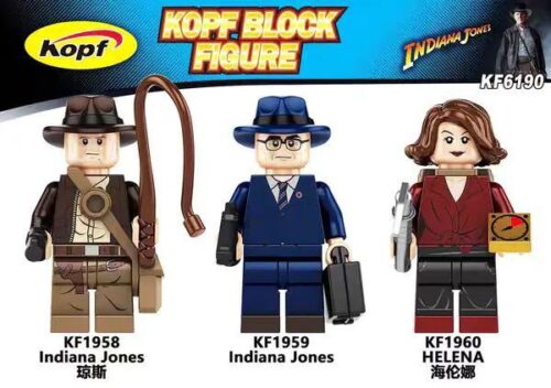 Bộ đồ chơi Bộ 3 Minifigures Indiana Jones Kopf KF1958, 3 minifigures Indiana Jones và Helena Shaw, đồ chơi mô hình cho bé trai bé gái 6 tuổi, giá tốt.