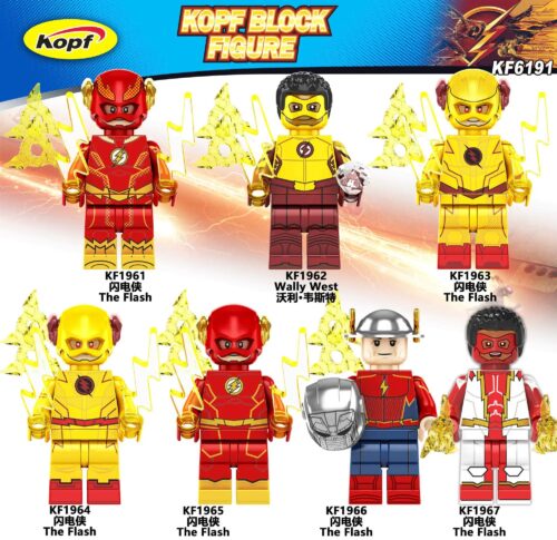 Figure The Flash KF1967 của hãng Kopf, nhân vật siêu anh hùng DC Comics, màu đỏ vàng trắng, đồ chơi lắp ghép cho bé trai 6 tuổi