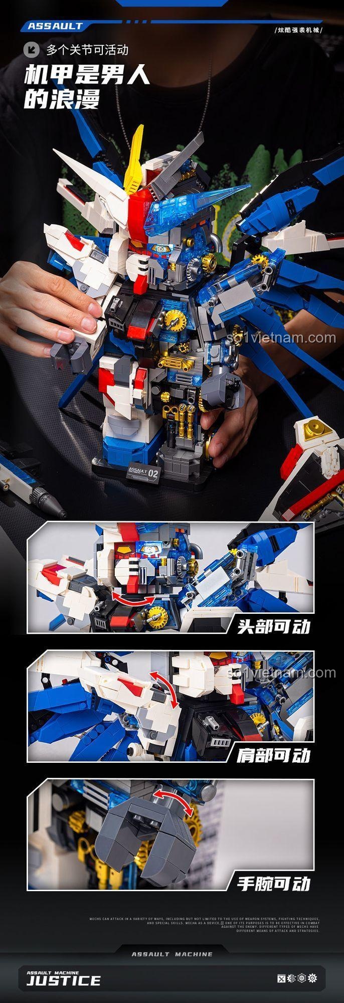 Phụ kiện vũ khí đi kèm bộ lắp ghép Assault Machine KuMeGao 24011, có thể tháo lắp