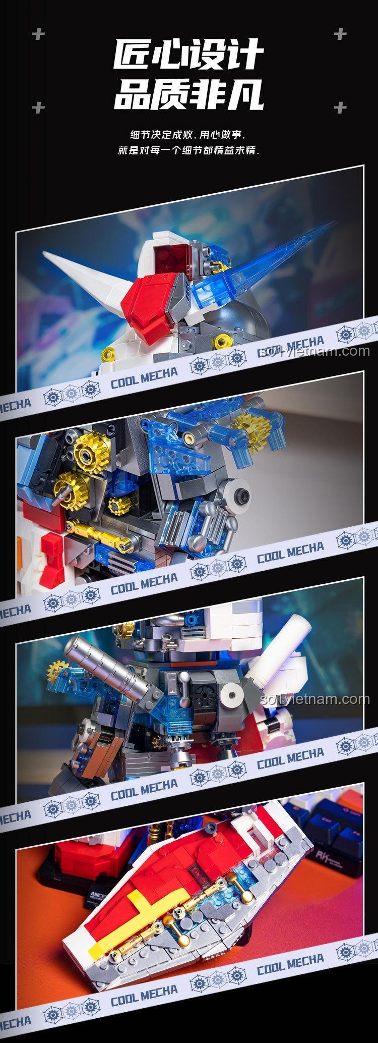 Chi tiết cơ khí tinh xảo của Robot Bán Cơ Khí Tổ Tiên Kumeigao 24010, bộ lắp ghép 1730 mảnh, đồ chơi lắp ráp giá tốt cho con trai 14 tuổi