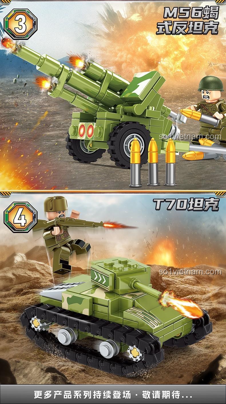 Chi tiết đồ chơi lắp ráp KUYU MOXING KY7028, mô hình Xe Bọc Thép Bán Xích và Pháo Tự Hành M155, tăng cường kỹ năng khéo léo cho bé trai 6 tuổi.
