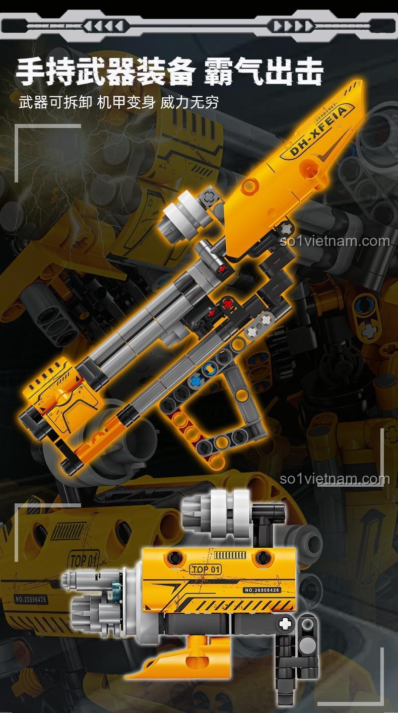 Robot biến hình KY1140 Chiến Giáp Tiên Phong - Robot Du Ngoạn với vũ khí, đồ chơi mô hình robot chiến đấu, 1147 chi tiết, phù hợp cho bé trai 8 tuổi