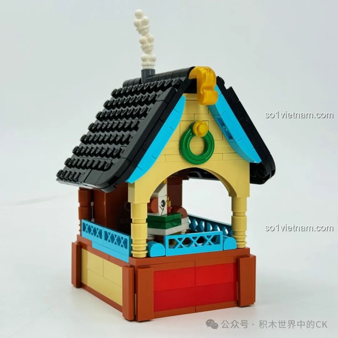 Chi tiết phần gác xép và ống khói của mô hình Ngôi Nhà Tinh Tú ZHEGAO 613005.