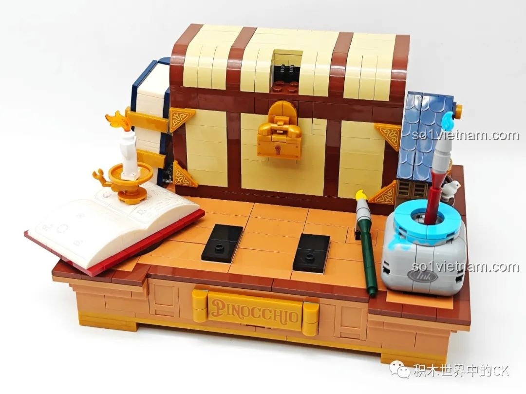 Quá trình lắp ráp sân khấu mini và các chi tiết trên đế của mô hình Pinocchio Wekki 506186.