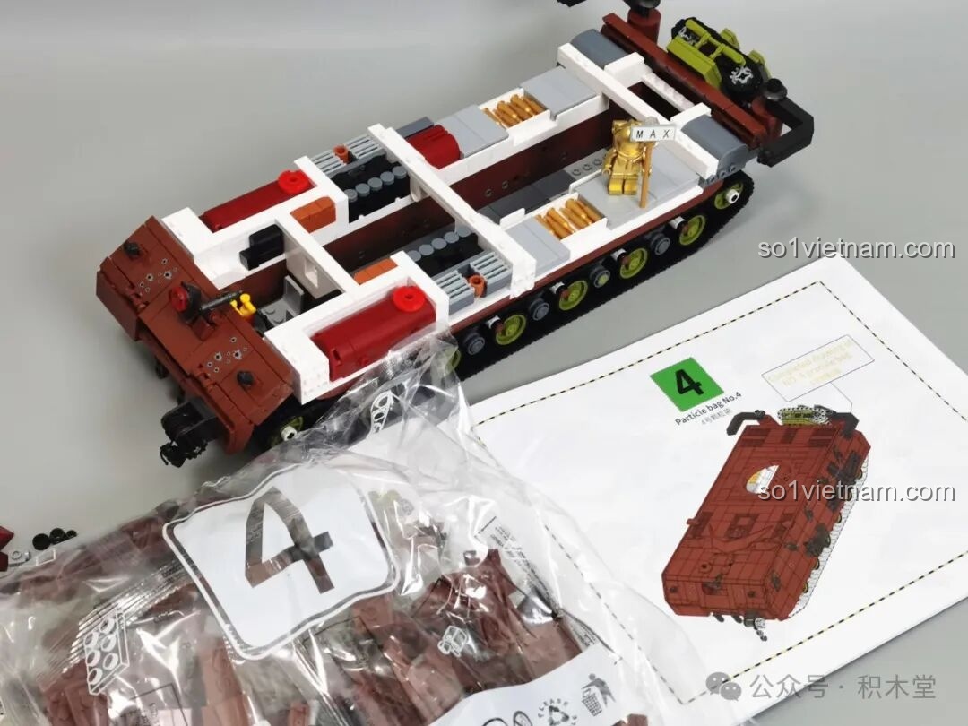 Hướng dẫn lắp vỏ ngoài xe tăng Maus 12GO 98002, nên lắp phần lỗ tháp pháo riêng trước.