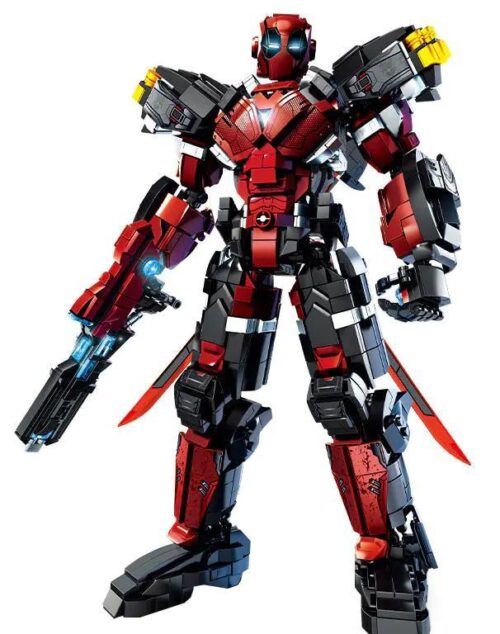 Mô hình Robot Deadpool 76107 2002 mảnh, đồ chơi lắp ghép cho bé trai 14 tuổi, có đèn LED và vũ khí, chất lượng cao, giá tốt