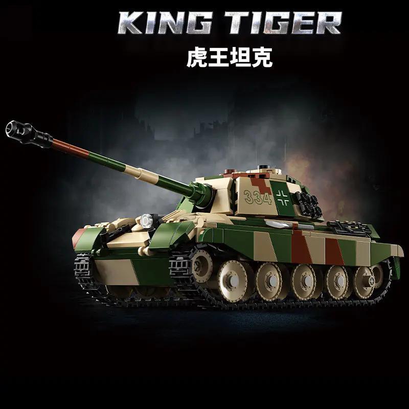 Le-Yue 66077 Xe tăng King Tiger, Mô hình xe tăng chi tiết cao, Xe tăng quân sự, Xe tăng Thế chiến II, Đồ chơi lắp ghép cho bé trai 6 tuổi, Giá tốt