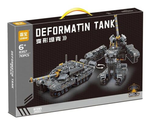 LEIBAO 8357 Xe tăng biến hình 2 dạng, Robot quân sự, Đồ chơi lắp ghép cho bé trai 6 tuổi, 710 mảnh ghép