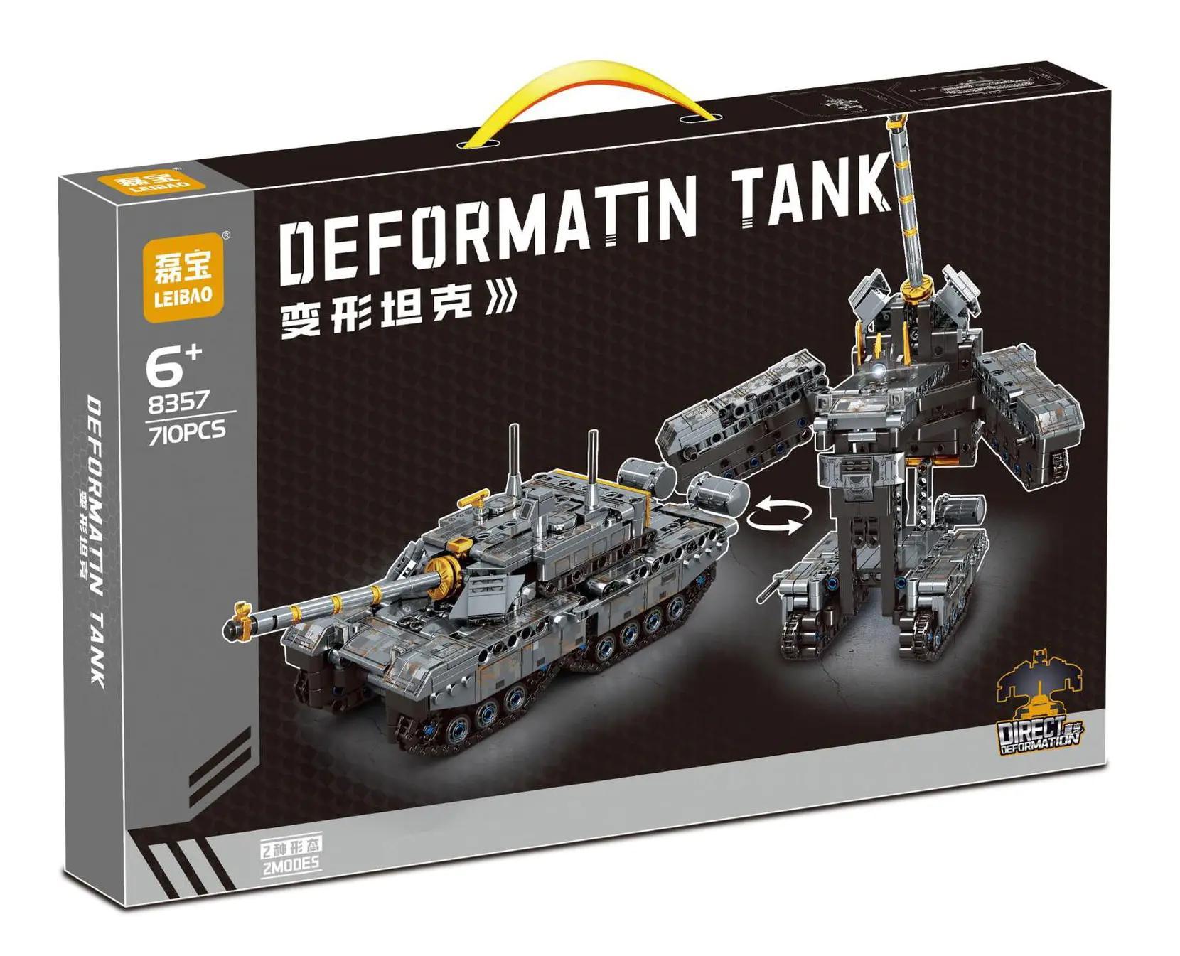 LEIBAO 8357 Xe tăng biến hình 2 dạng, Robot quân sự, Đồ chơi lắp ghép cho bé trai 6 tuổi, 710 mảnh ghép