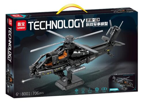 Hộp đồ chơi lắp ghép Trực thăng tấn công WZ-10 LEIBAO 8001