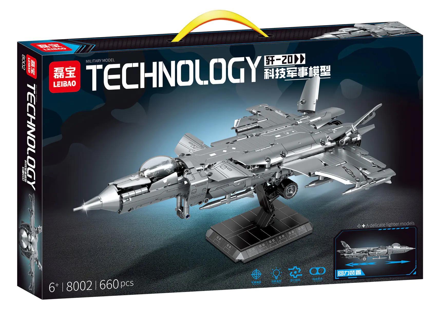 Bộ đồ chơi lắp ghép Máy bay chiến đấu J-20 LEIBAO 8002 660 chi tiết cho bé trai 6 tuổi