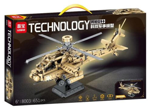 Bộ đồ chơi Trực thăng Apache Tấn công LEIBAO 8003 651 mảnh ghép cho bé trai 6 tuổi