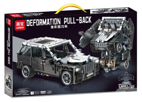 Bộ lắp ghép LEIBAO 8313 Xe biến hình Rolls-Royce màu xám, Robot biến hình màu xám, Xe SUV màu xám, Động cơ kéo lùi, 542 mảnh, Độ tuổi 6+