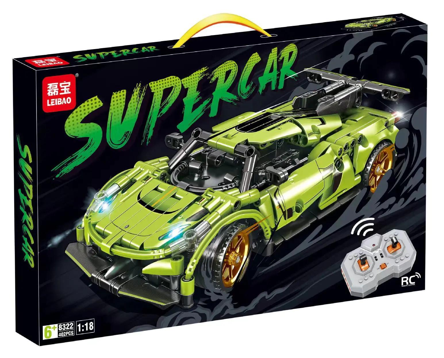 Hộp sản phẩm bộ đồ chơi siêu xe Lamborghini LEIBAO 8322