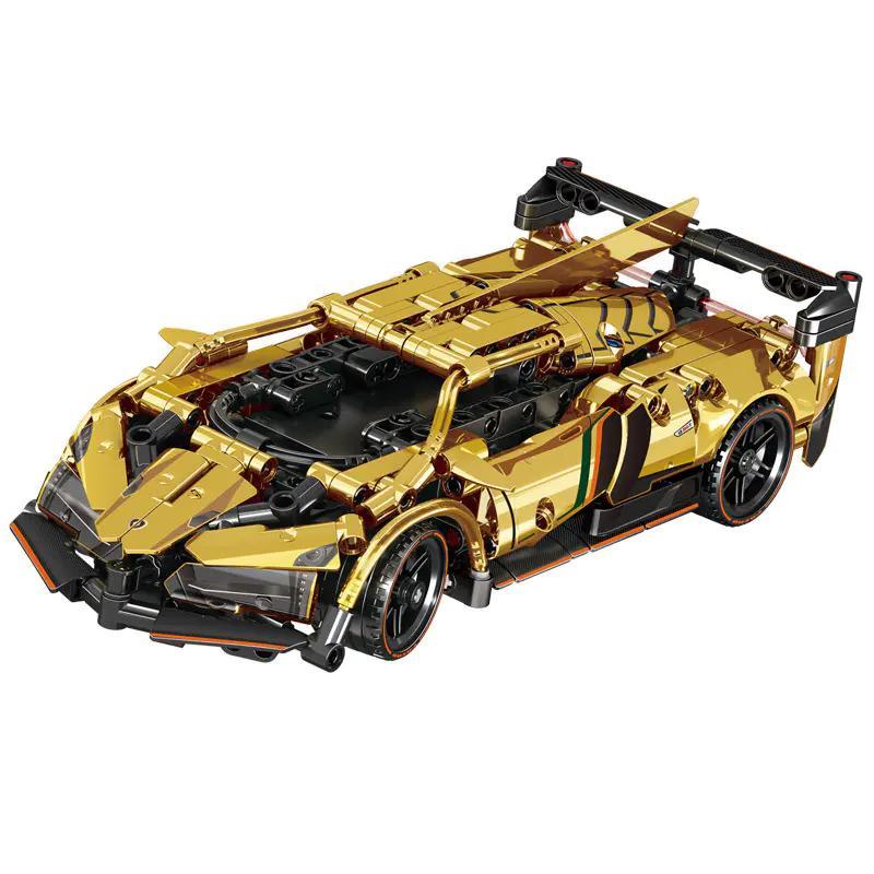LEIBAO 8323 Siêu xe Apollo Vàng Điều khiển từ xa, 440 mảnh, Tỉ lệ 1:18, Đèn LED, Cho bé trai 6 tuổi