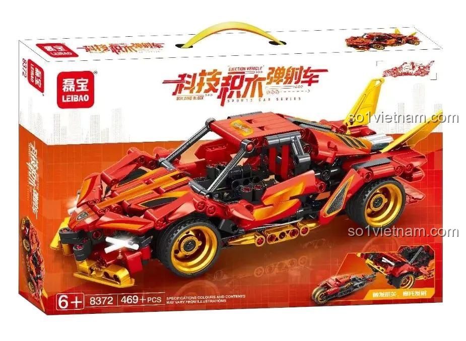 Hộp sản phẩm Xe Đua Phóng Tốc Độ LEIBAO 8372 - Bộ lắp ráp xe đua tốc độ cao