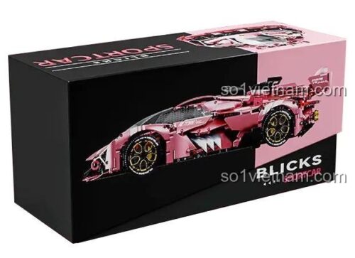 Hộp sản phẩm bộ lắp ghép Lamborghini Terzo Millennio LEIMAO H1124 tỉ lệ 1:8 nhìn từ bên