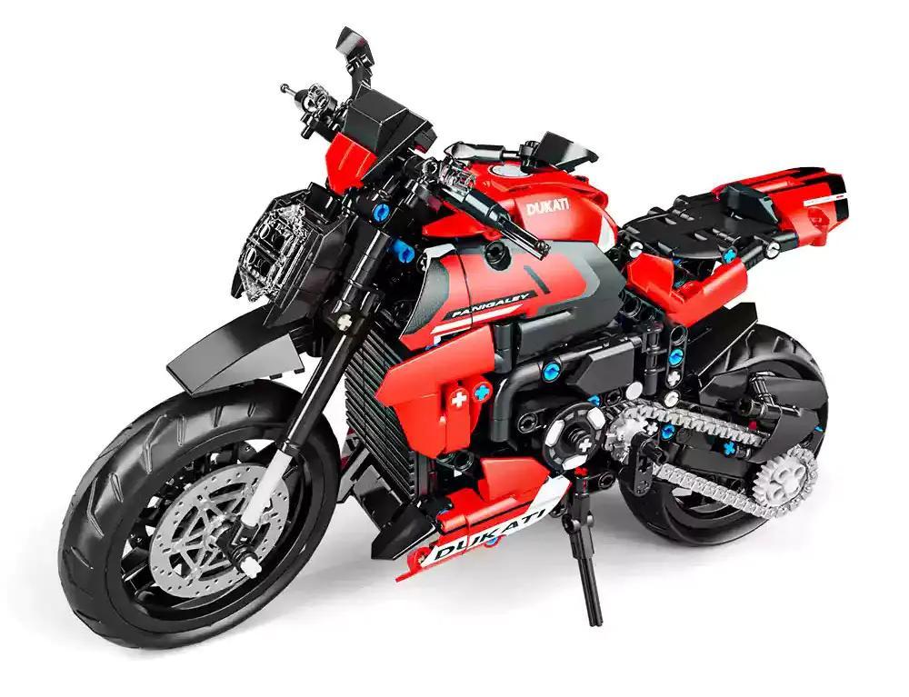 Mô hình xe mô tô Ducati V4S LEIMAO H1128, bộ lắp ráp kỹ thuật, 816 mảnh, cho bé 14 tuổi