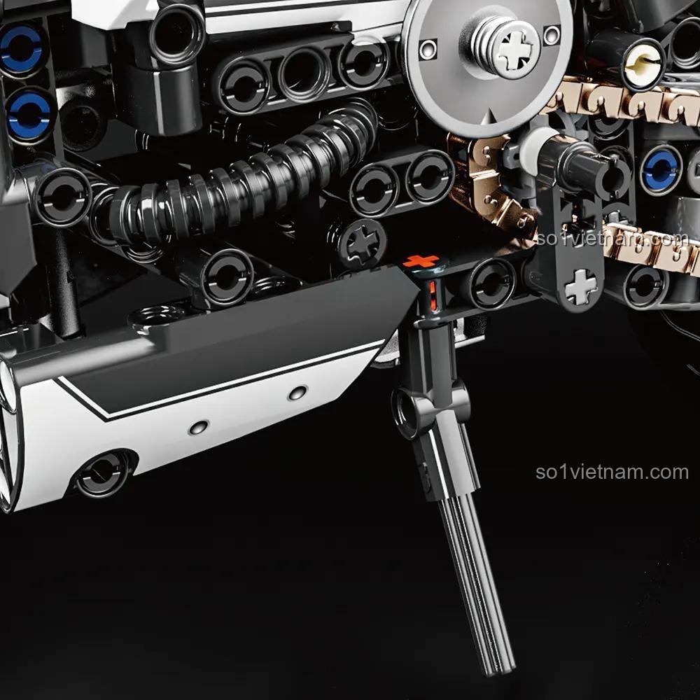 Chi tiết động cơ mô hình xe máy Yamaha MT-10SP LEIMAO H1130, đồ chơi kỹ thuật, 820 chi tiết