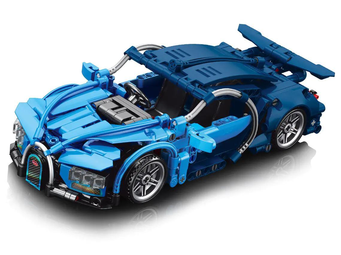 bộ lắp ghép Xe Bugatti Chiron Đua Kéo Lùi LELE BROTHER 3305 màu xanh dương, tỉ lệ 1:18, động cơ kéo lùi mạnh mẽ, giá tốt cho bé trai 6 tuổi