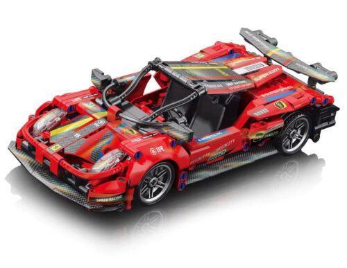 bộ lắp ghép Xe Ferrari Đua Cyberpunk LELE BROTHER 3308 màu đỏ, mô hình xe đua Cyberpunk cho bé trai 6 tuổi, giá tốt
