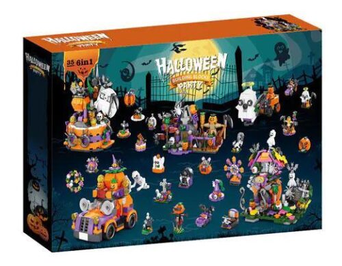 Hộp quà đếm ngược Halloween LELE BROTHER 9030, bộ lắp ghép 35 mẫu 6in1, 1328 chi tiết, đồ chơi giáo dục cho bé 6 tuổi