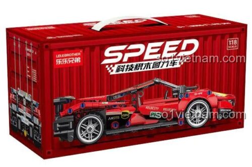 Hộp đồ chơi lắp ráp Siêu xe Ferrari LELE BROTHER 9055-7 màu đỏ, 513 mảnh ghép, động cơ kéo lùi, cho bé trai 6 tuổi, giá tiết kiệm