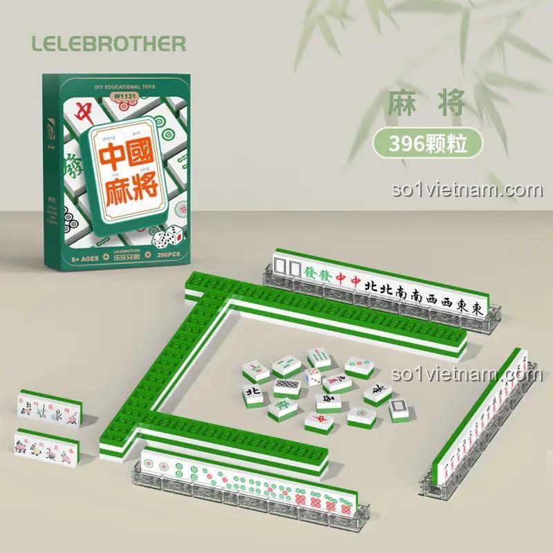 board game Mạt chược Trung Quốc LELE BROTHER W1131, đồ chơi xếp hình Mạt chược Trung Quốc cho con trai 6 tuổi, bộ lắp ghép Mạt chược Trung Quốc phát triển tư duy