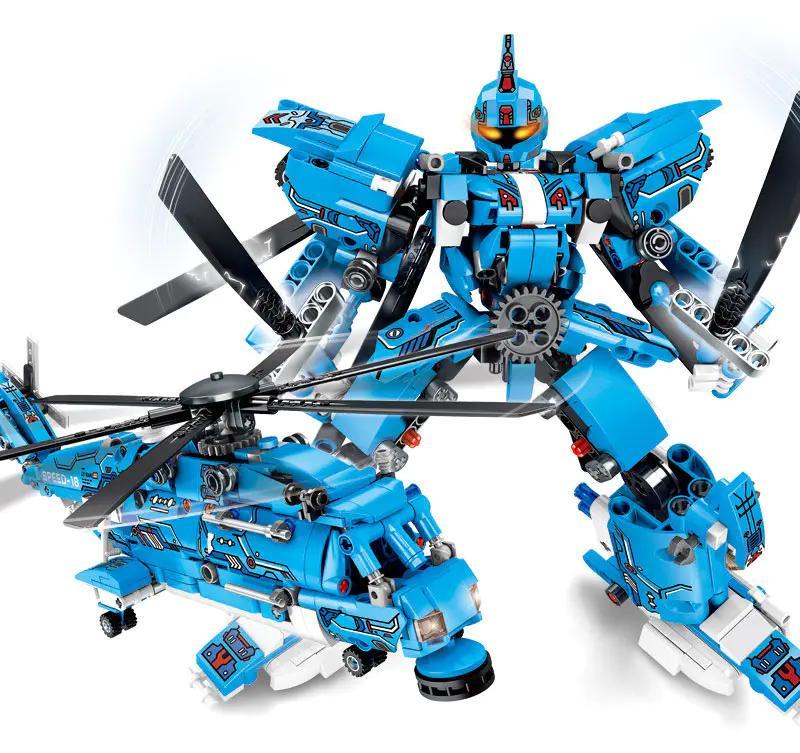 Bộ đồ chơi lắp ráp Trực thăng Chiến giáp Biến hình LEPIN 81052 cho bé trai 6 tuổi, Robot chiến đấu, Máy bay trực thăng, Mô hình robot, Mô hình chiến giáp, Mô hình máy bay trực thăng, Mô hình robot quân sự, Đồ chơi giáo dục STEM, Giá tốt