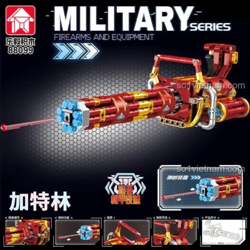 Mô hình Súng Gatling Lắp Ghép Quân Sự LEPIN 88099